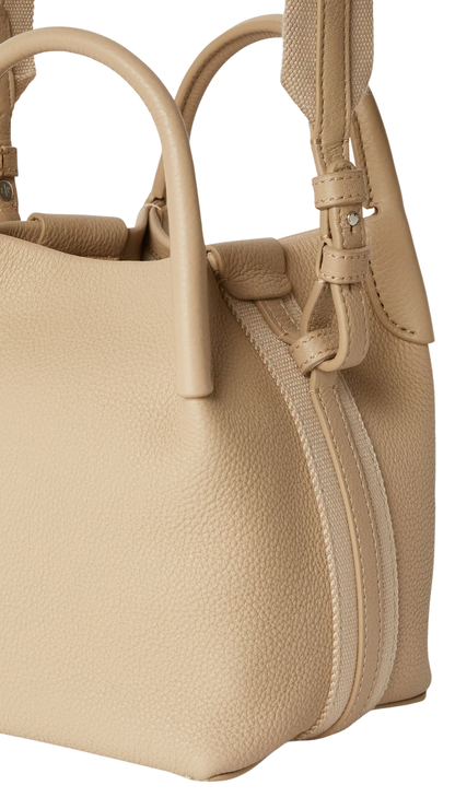 Micro Bale Bag in Light Mastic/Antique Silver Grained Calfskin
