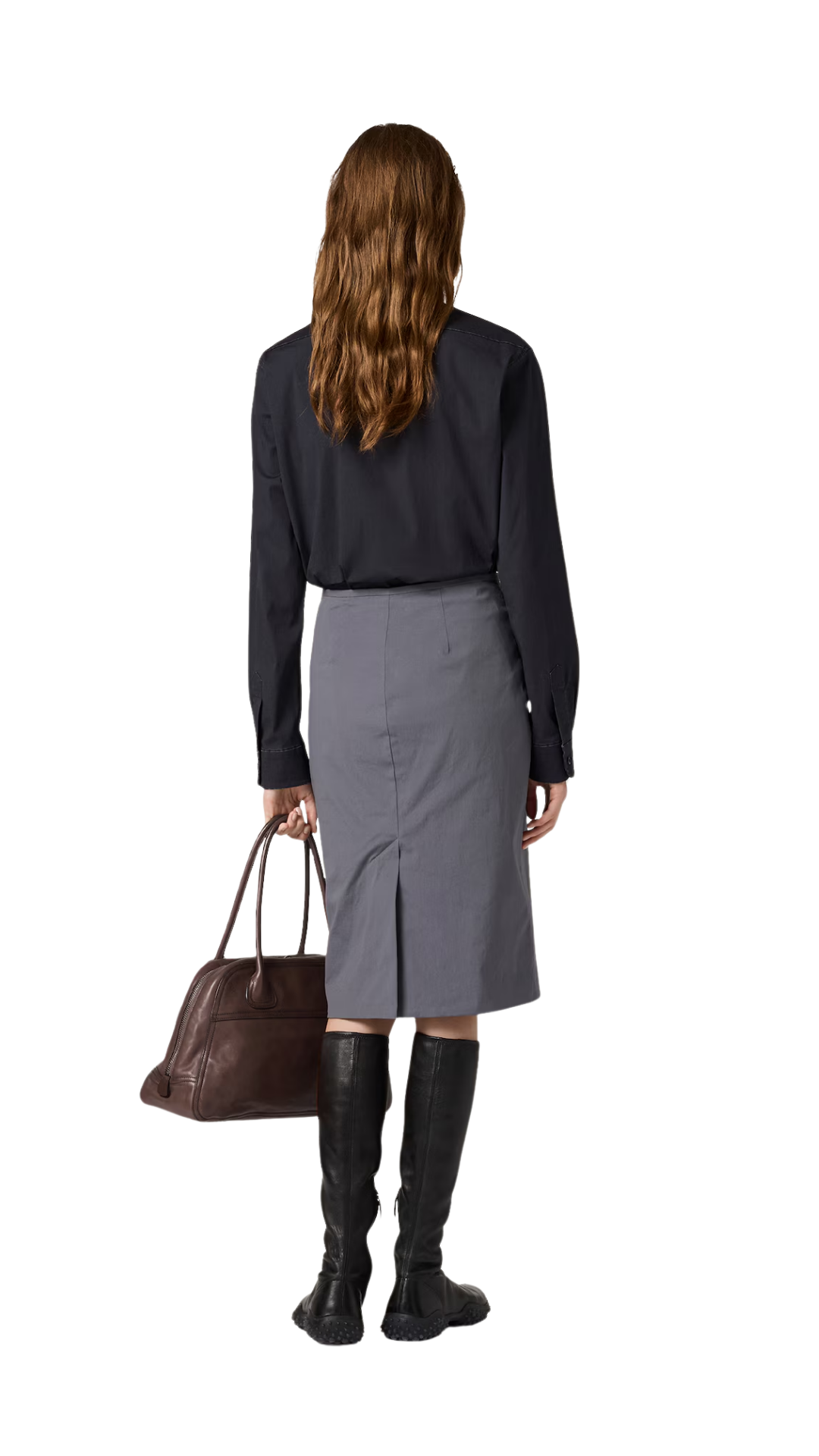 Stretch Poplin Shirt in Black