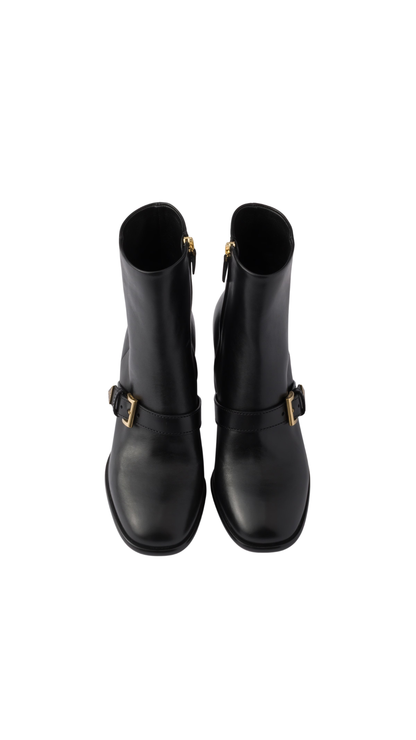 Leather Booties in Black