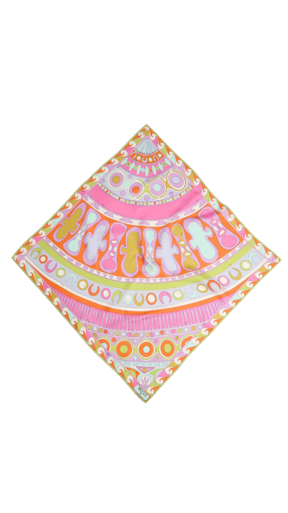 Soleil Print Silk Carre in Multicolor