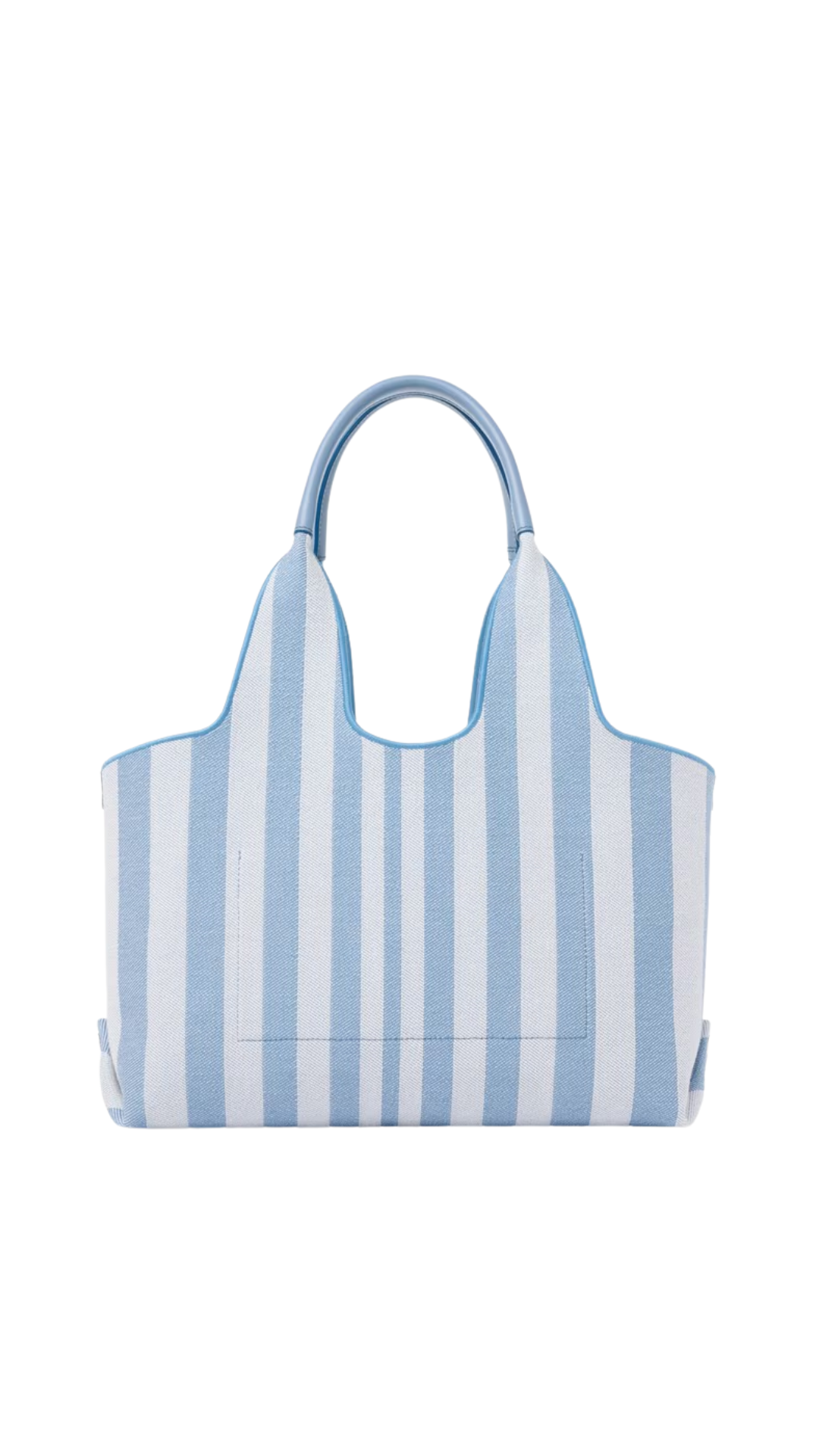Stripy East-West Tote Bag in Surfing Blue Jacquard