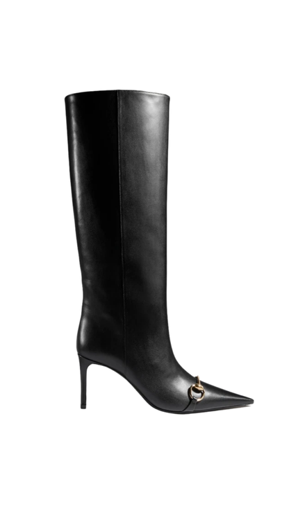 Donna Slip-on Boot in Black Leather