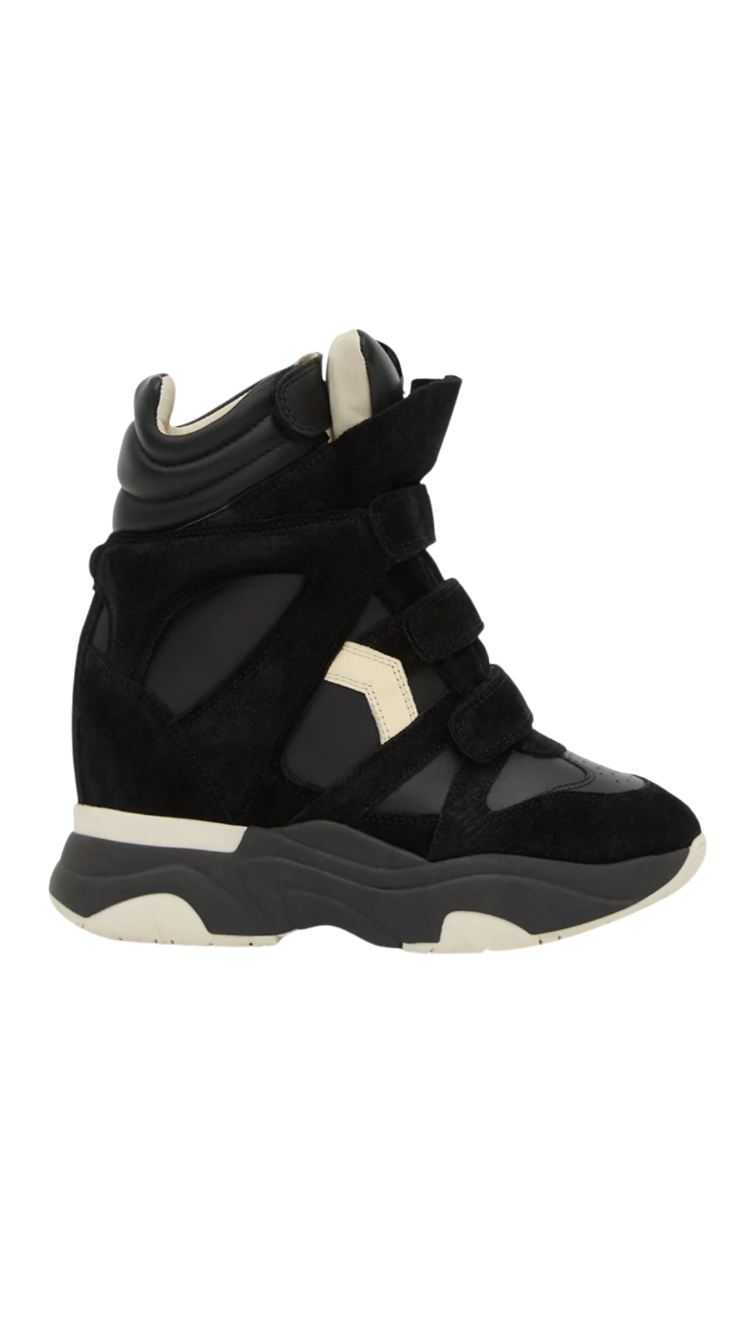 Balskee High-Top Leather Wedge Sneakers in Black