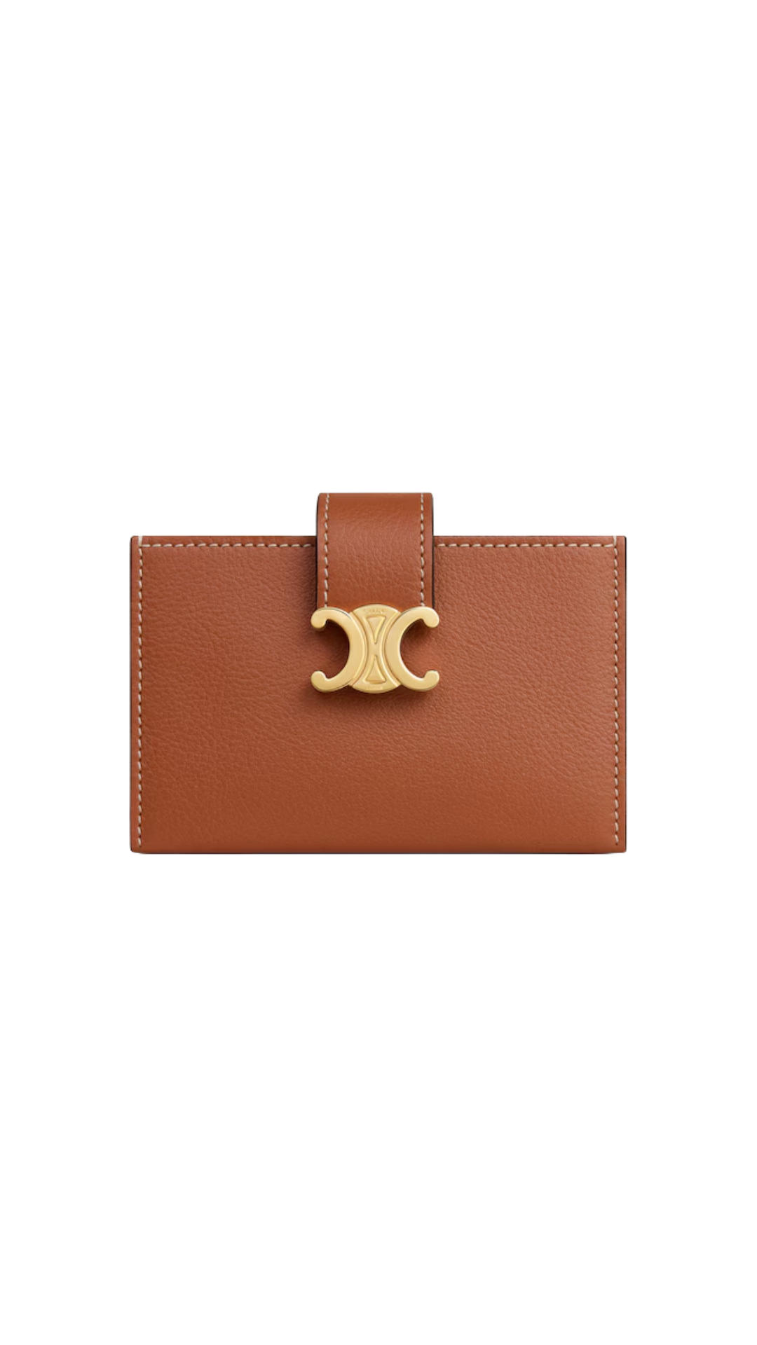 Accordeon Card Holder Nino in Tan Supple Grained Calfskin