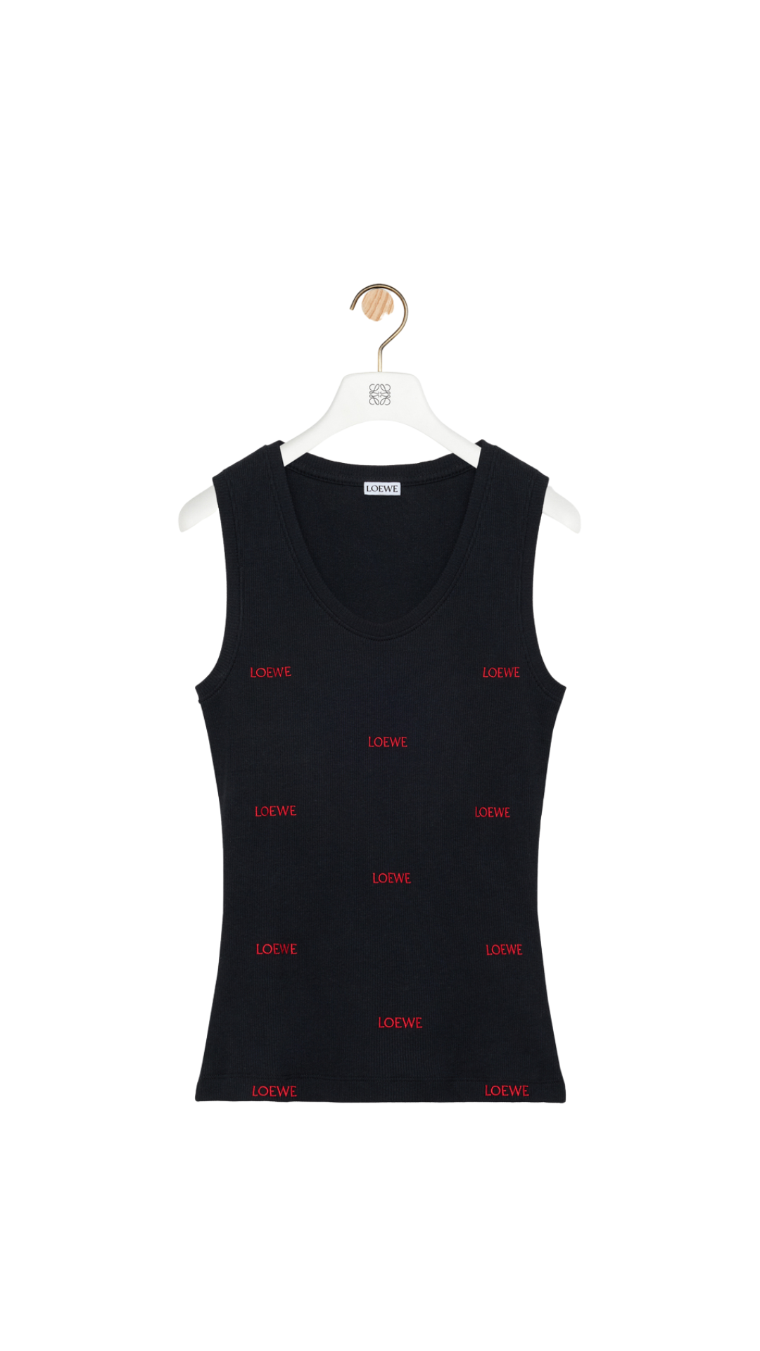 Tank Top in Black Stretch Cotton