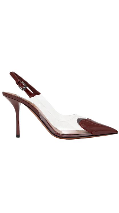 Le Coeur Slingbacks in Patent Calfskin in Red