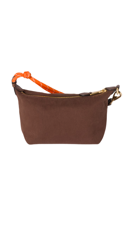 Spirit Gabardine Pouch in Cocoa Brown/Orange