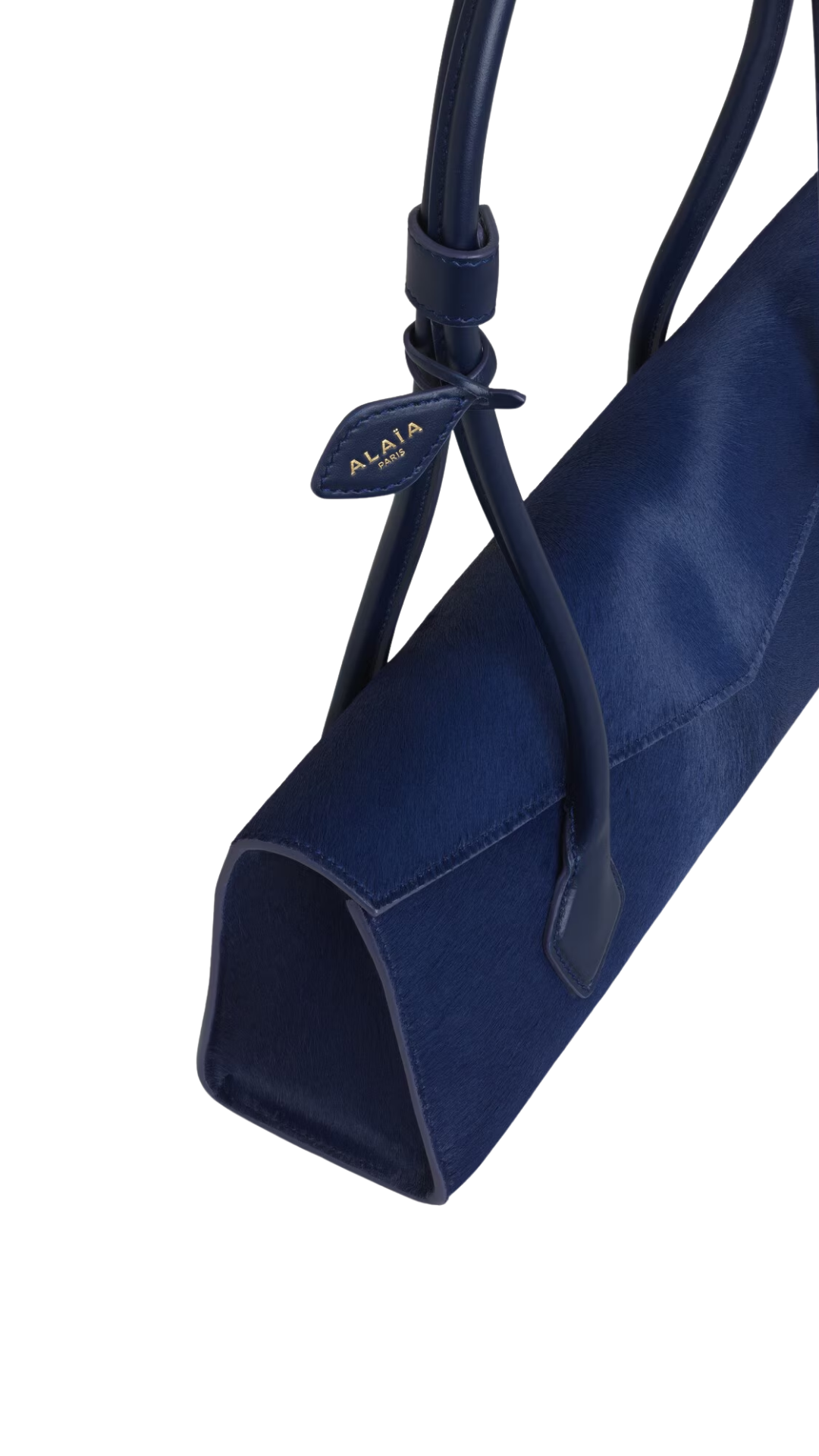 Le Teckel Flap Medium Bag in Blue Haircalf