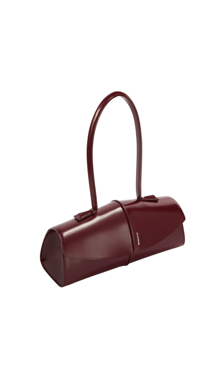 Linea Leather Shoulder Bag in Red