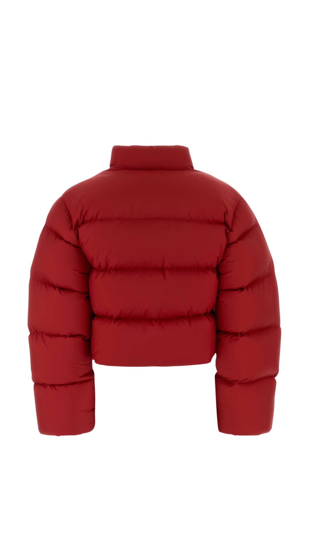 Crop Fit Down Jacket with Iconic Crest in Red