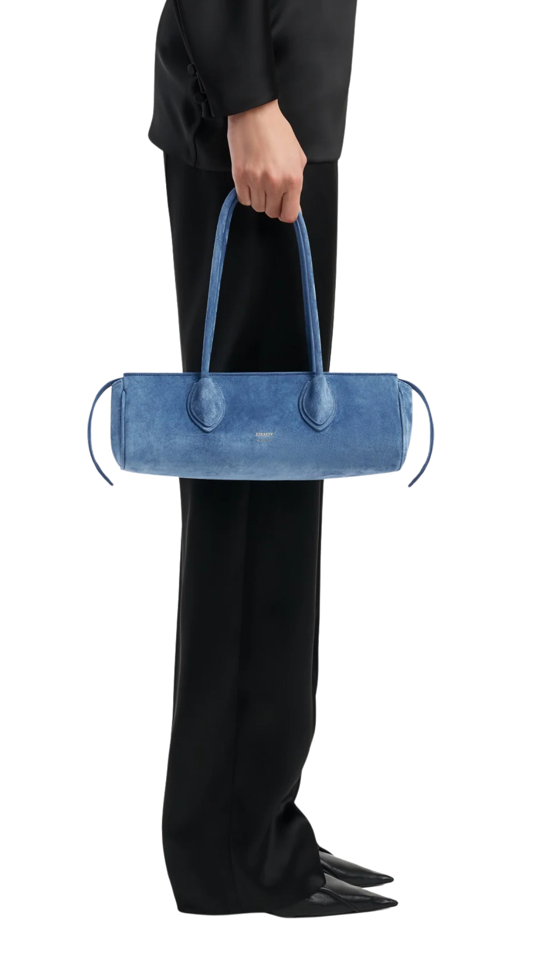 Donna Shoulder Bag in Cloud Iris Suede