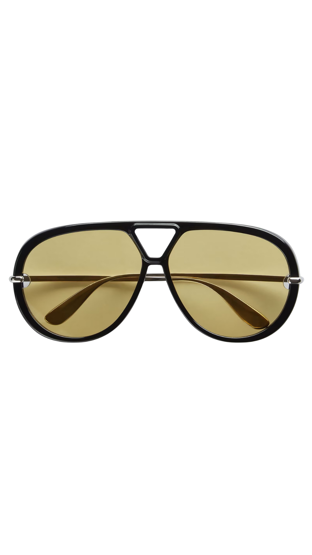 Classic Aviator Sunglasses in Black/Yellow