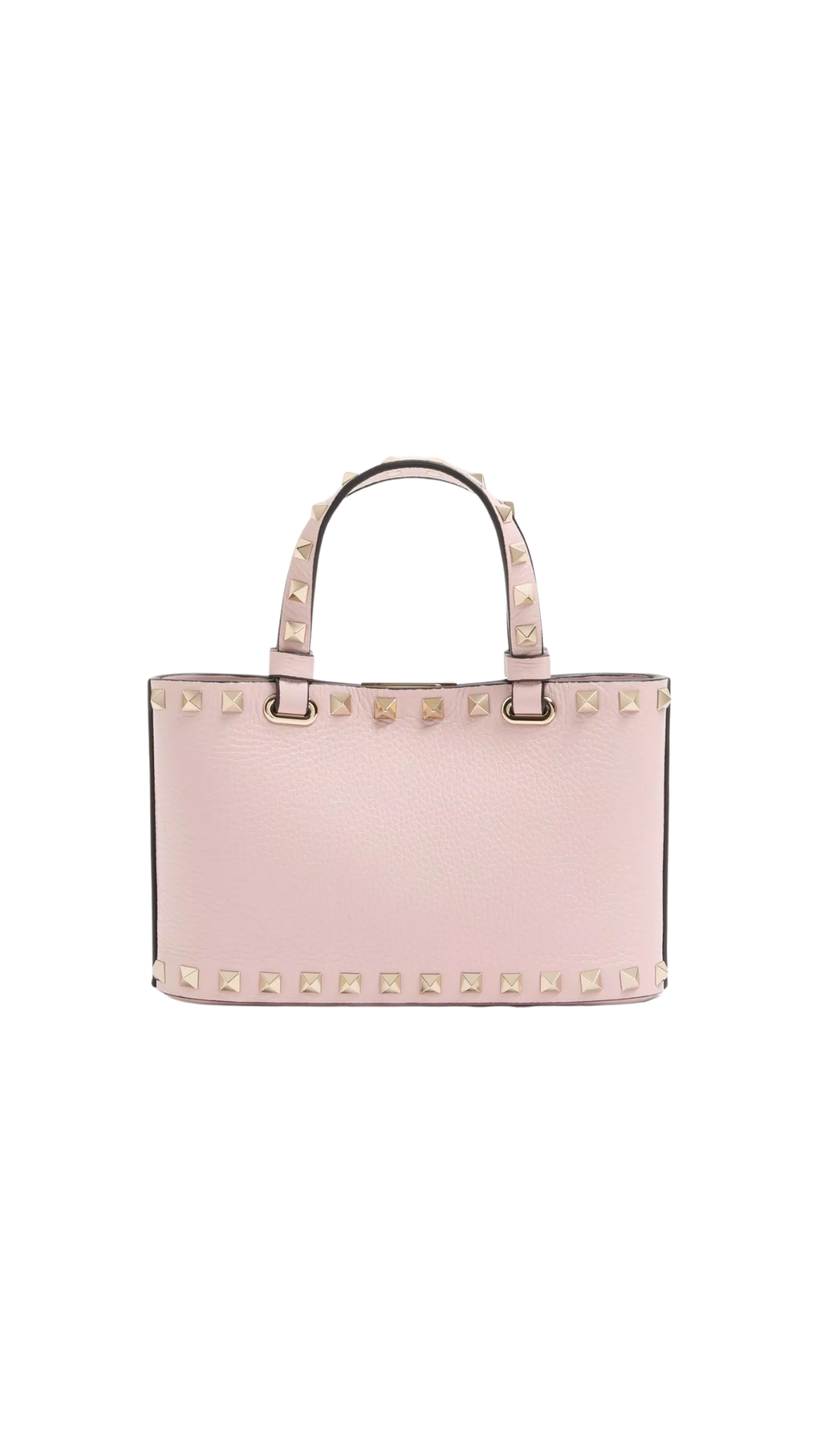 Rockstud Mini Shopping Bag In Pink Grainy Calfskin
