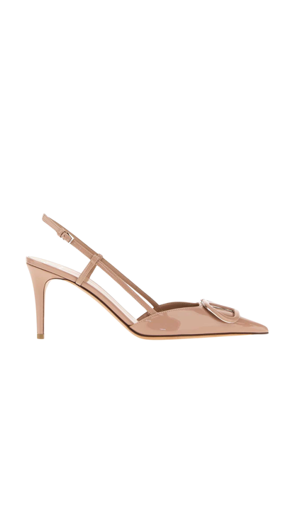 Vlogo Signature 80 Patent Leather Slingback Pumps
