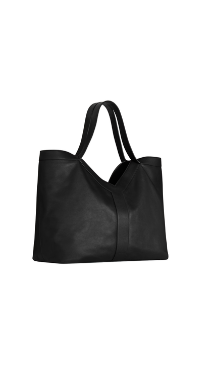 Y Large Tote in Black Leather
