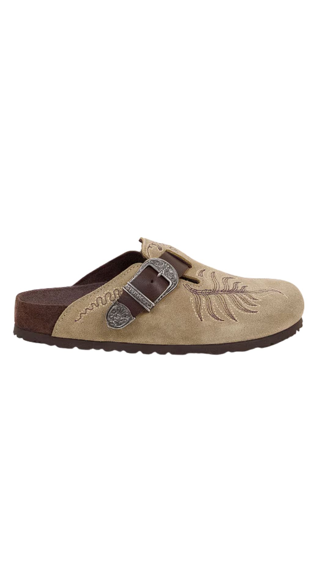 Birkenstock by Etro Embroidered Suede Boston Clogs