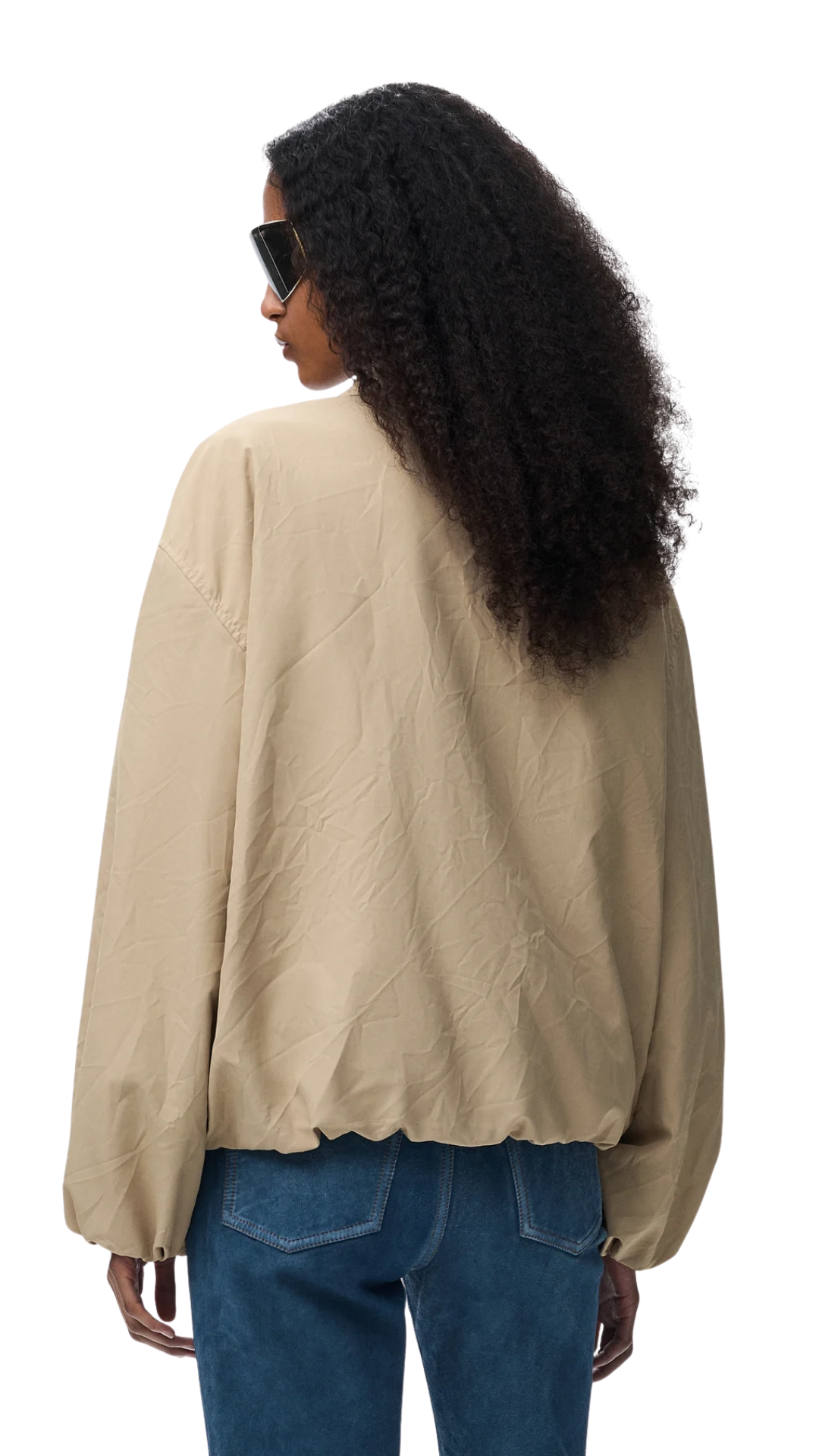 Jacket in Light Beige Technical Fabric