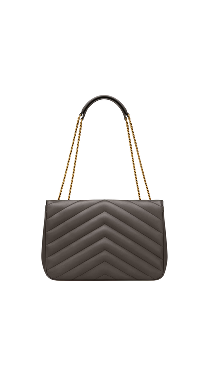 Loulou Large in Urban Grey Matelassé Lambskin
