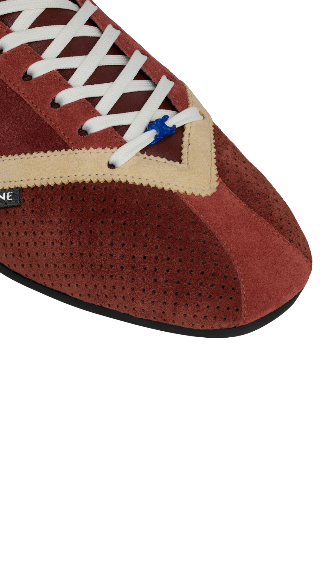 The Flat Sneaker in Rust/Ecru Suede Calfskin and Lambskin