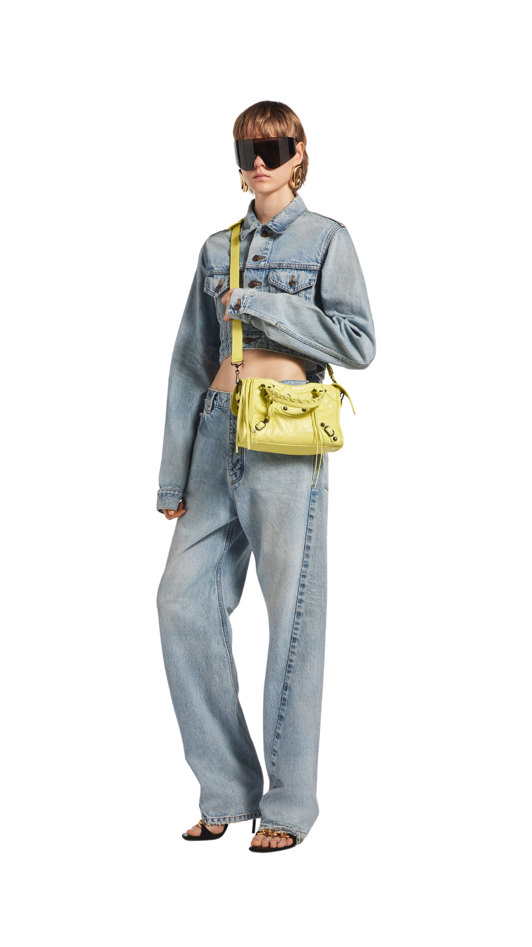 Le City Bag Small in lemonade Arena Lambskin, Brass Hardware