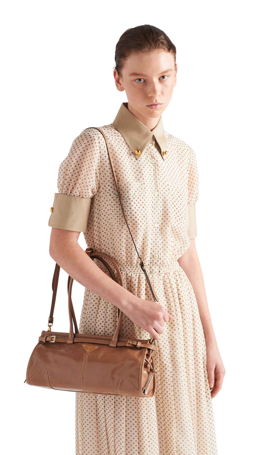 Bonnie Medium Leather Handbag in Cameo