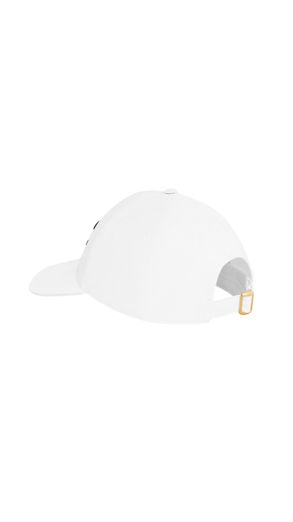 Triomphe Baseball Cap in White Cotton