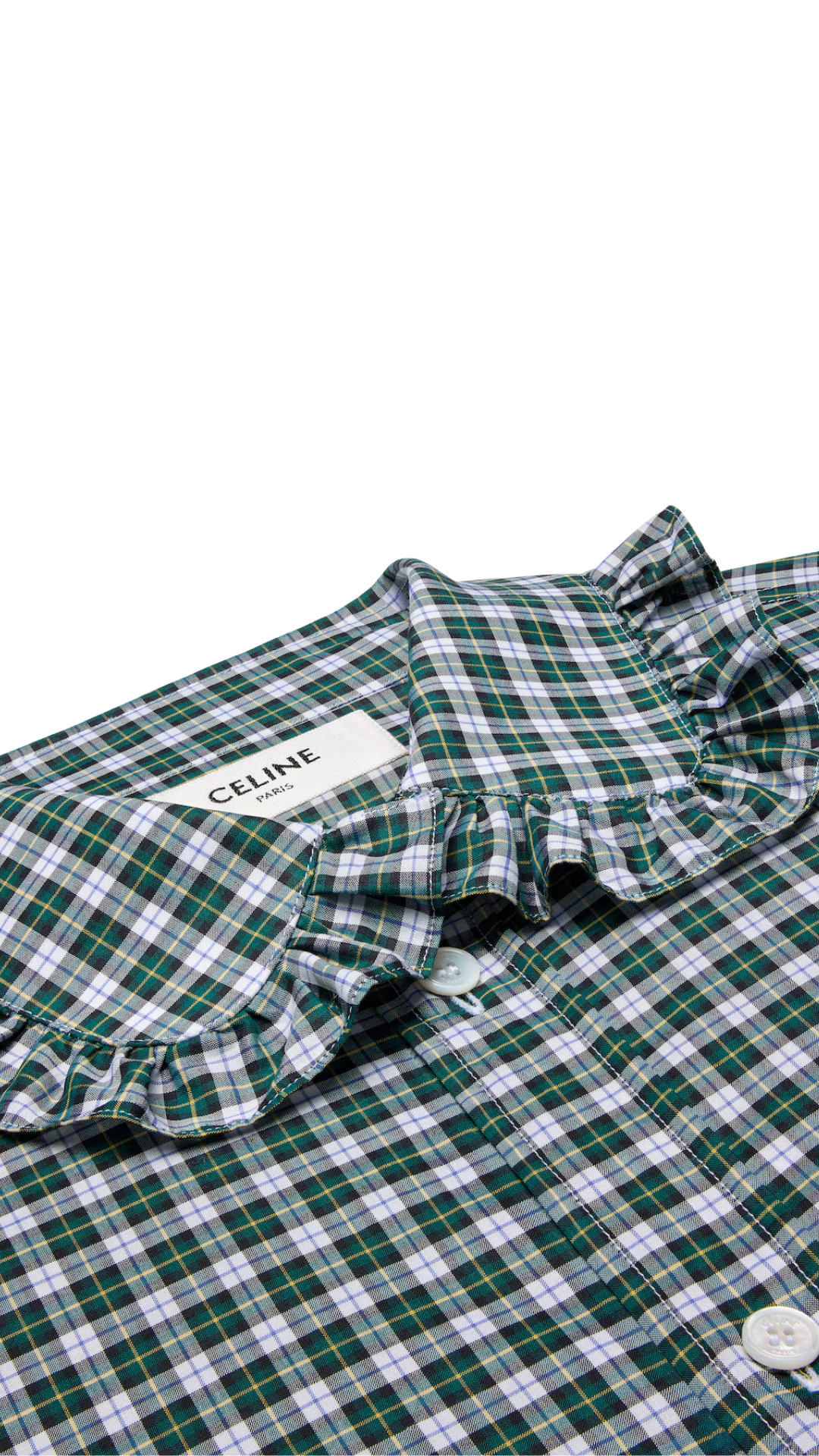 Shirt in Green/White Cotton Cloth