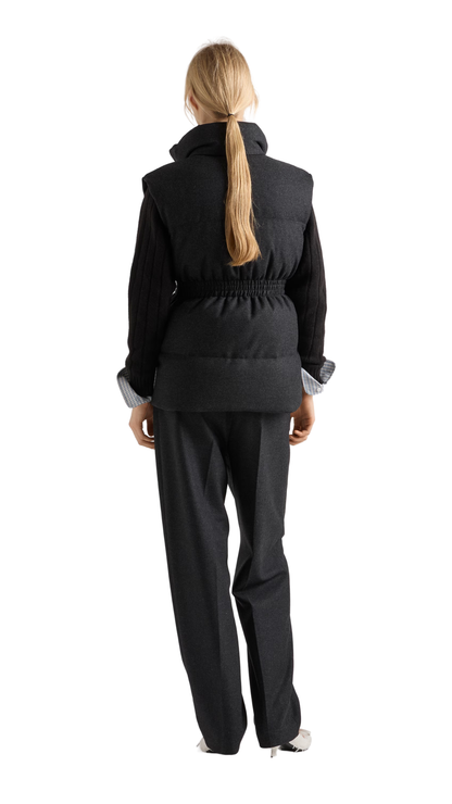 Re-Wool Down Vest in Anthracite Gray
