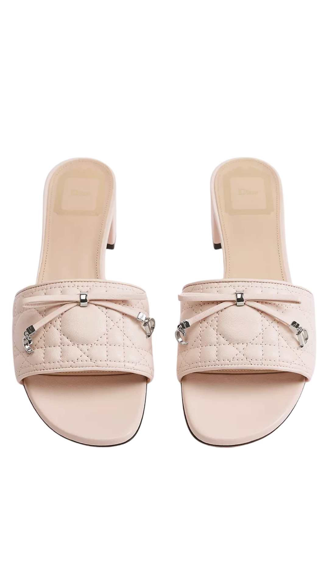 Dior Cannage Sandal With Lambskin Heel in Dragée Pink Quilted Cannage Lambskin