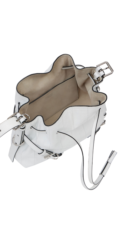 Small Voyou Bucket Bag in Ivory Myxine Leather