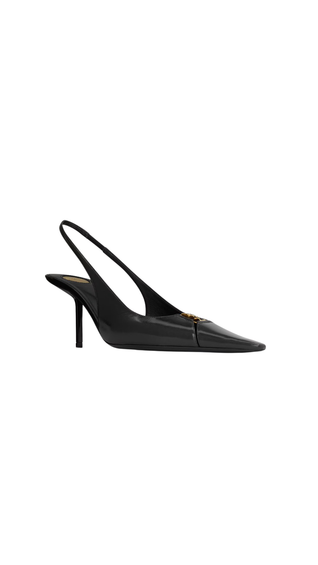 Babylone Breteuil Slingback Pumps in Black Smooth Leather
