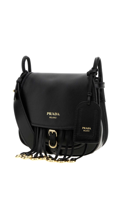 Corsaire Aged Leather Mini Shoulder Bag in Black