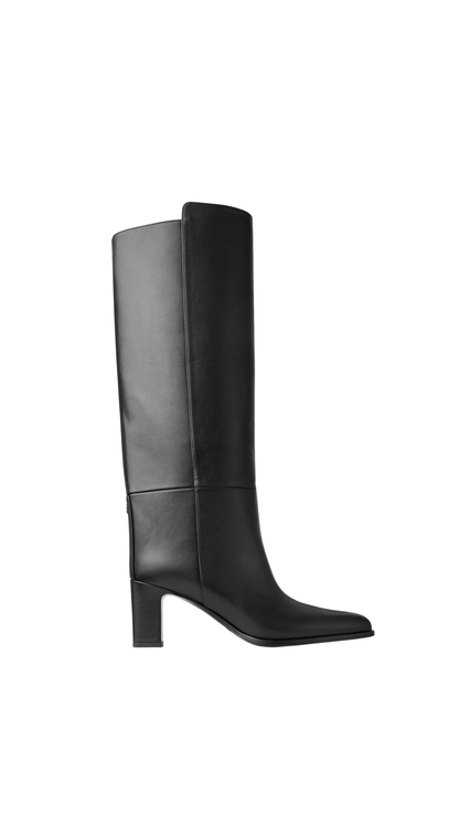 Caly Knee Boot 65 Black Smooth Leather Knee-High Boots