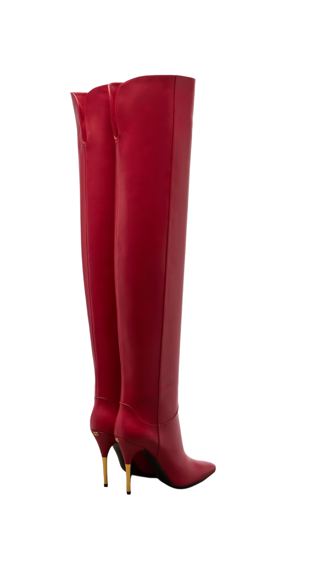 Deboot Leather Over-The-Knee Boots in Red