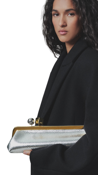 The Salon Clutch in Silver