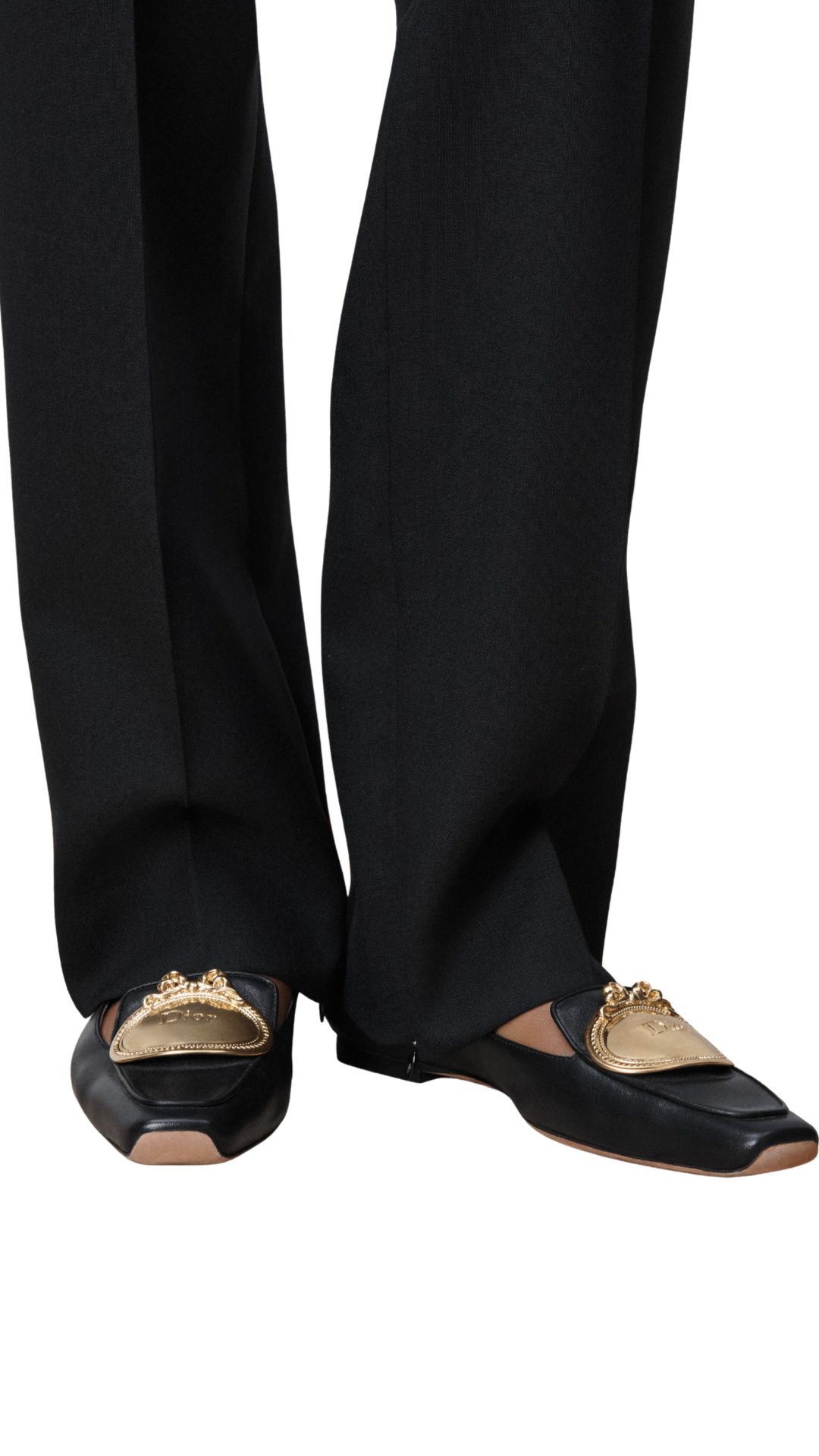Médaillon Buckle Loafer in Black Lambskin
