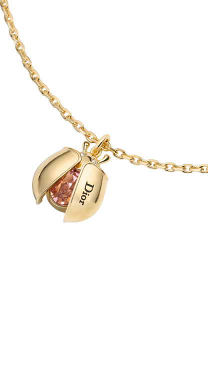 Lady Spark Necklace Gold-Finish Metal, Crystals and Pink Crystal
