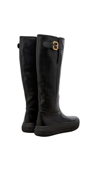 Delia Boot in Black Leather