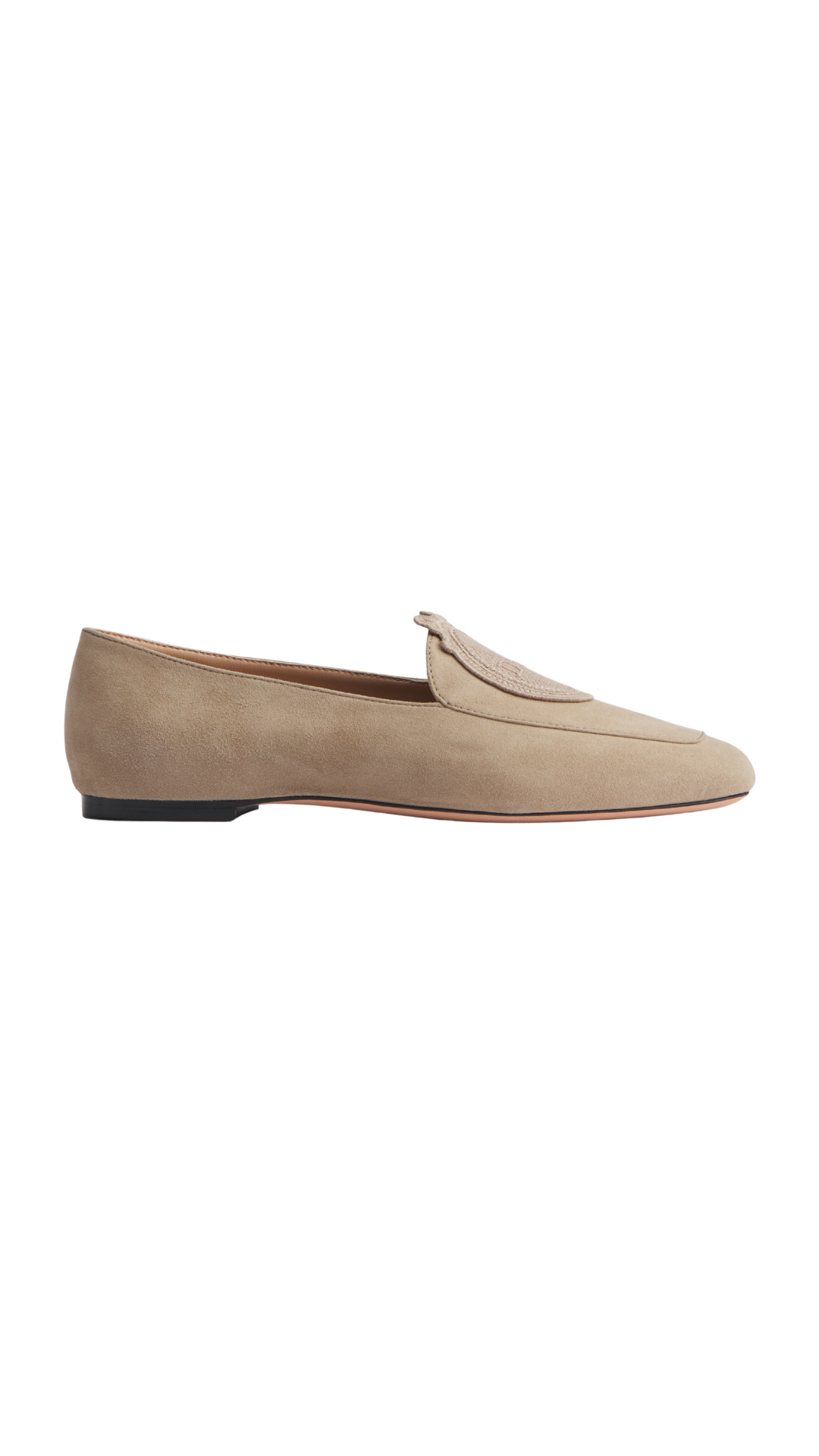 Médaillon Loafer in Beige Suede Goatskin