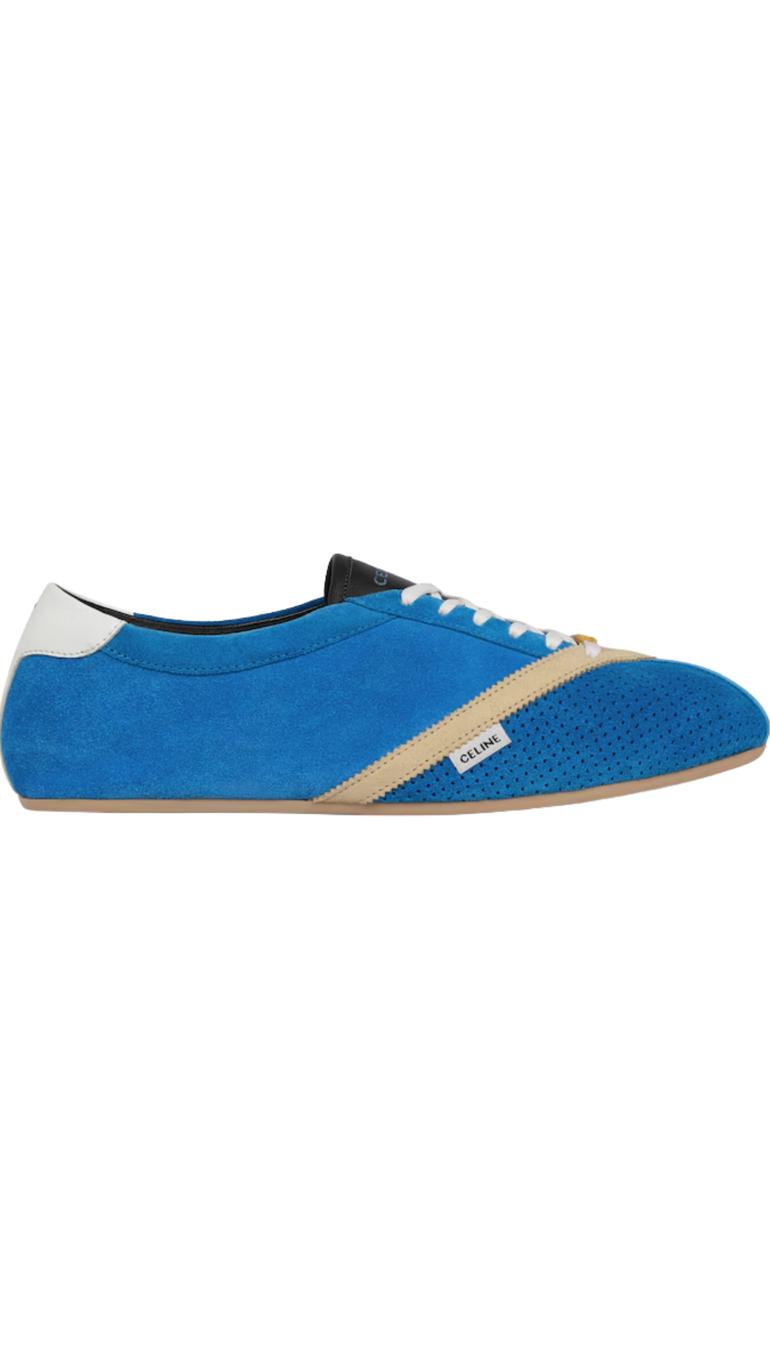 The Flat Sneaker in Blue/Ecru/White Suede Calfskin and Lambskin (Copia)