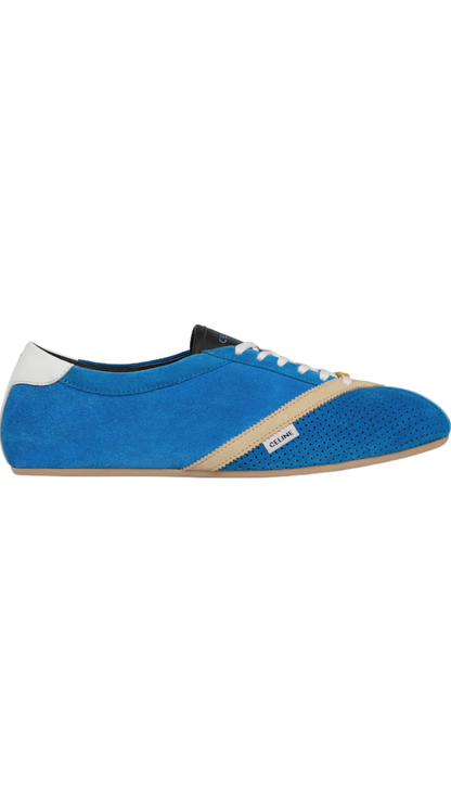 The Flat Sneaker in Blue/Ecru/White Suede Calfskin and Lambskin (Copia)