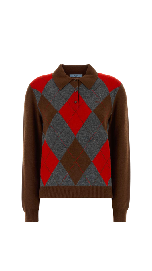 Polo Shirt Cashmere in Brown