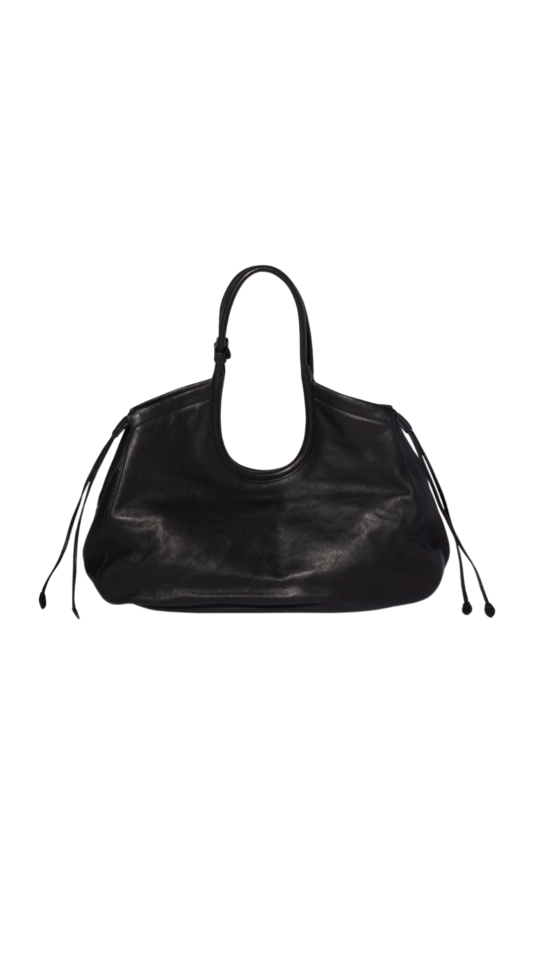 Ivy Nappa Leather Shopping Bag in Black