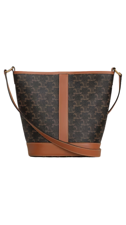 Small Bucket in Tan  Triomphe Canvas and calfskin
