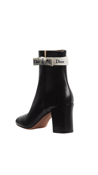 J'Adior Heeled Ankle Boot in Black Lambskin