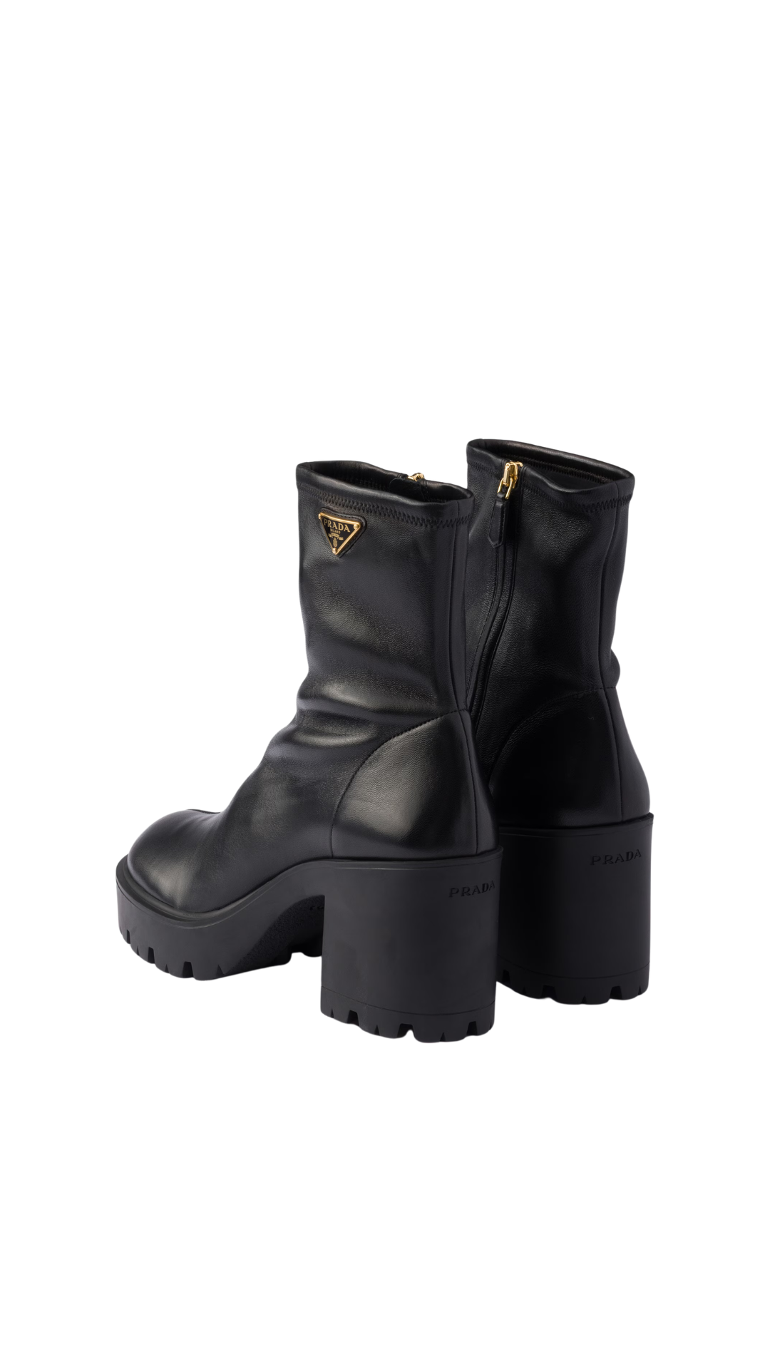 Stretch Nappa Leather Booties in Black