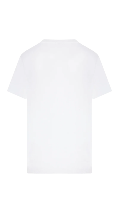 T-Shirt with Embroidered Anagram Logo in White