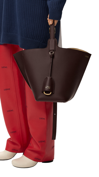 Medium Bilbao bucket in Dark Chestnut Soft Calfskin and Suede