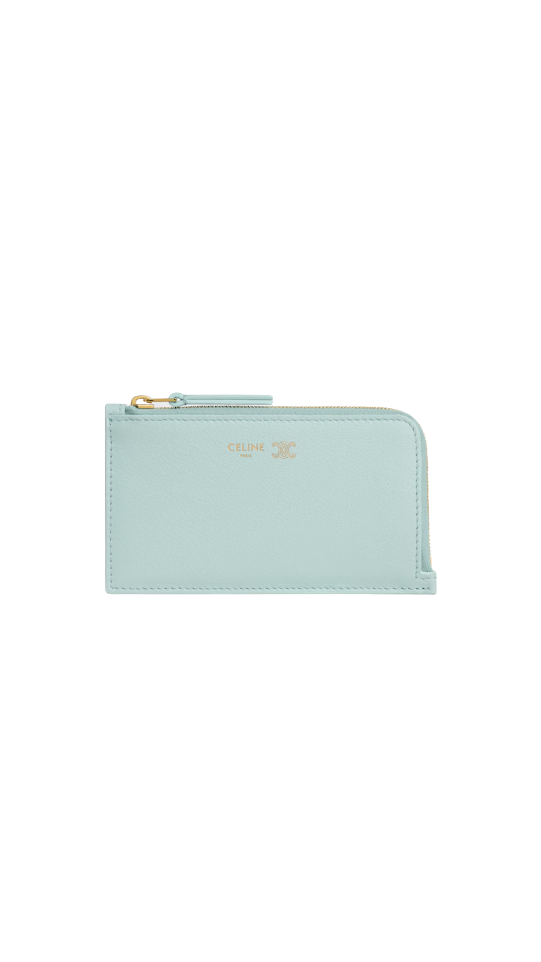 Long Zipped Card Holder in Powder Blue
