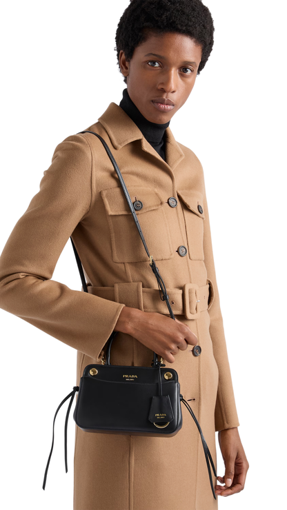 Carry Mini Leather Handbag in Black